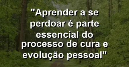 “Aprender a se perdoar é parte essencial do processo de cura e evolução pessoal”