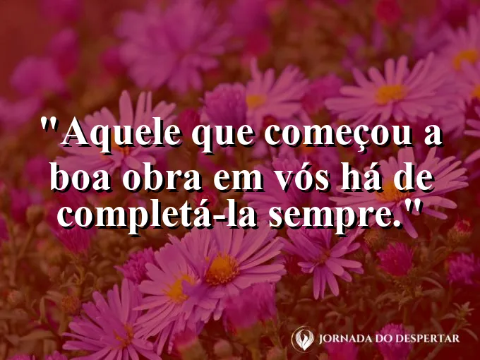 Escultor trabalhando em uma peça de mármore com frase sobre obra completa de Deus em nós.