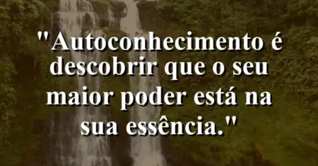 Autoconhecimento é descobrir que o seu maior poder está na sua essência.