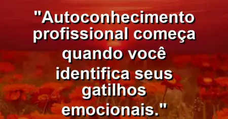 “Autoconhecimento profissional começa quando você identifica seus gatilhos emocionais.”