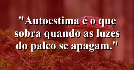 Autoestima é o que sobra quando as luzes do palco se apagam.