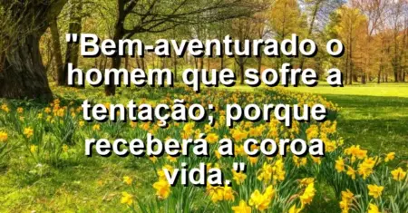 “Bem-aventurado o homem que sofre a tentação; porque receberá a coroa vida.”