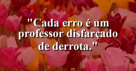 Cada erro é um professor disfarçado de derrota.