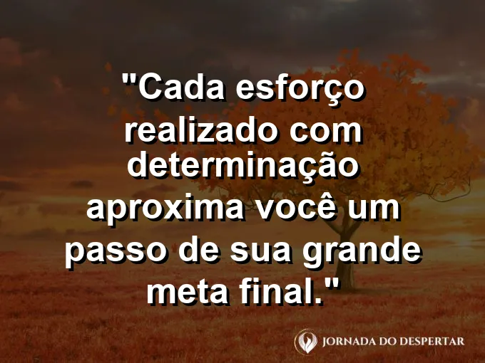 Escada em espiral subindo para o céu com frase sobre metas e determinação.