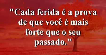 Cada ferida é a prova de que você é mais forte que o seu passado.