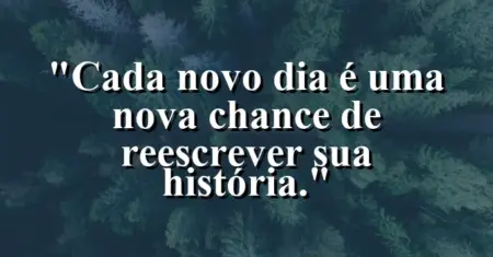 Cada novo dia é uma nova chance de reescrever sua história.