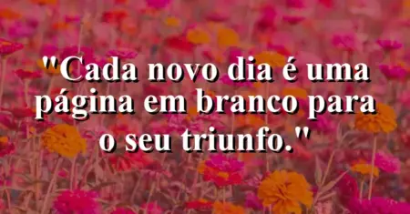 Cada novo dia é uma página em branco para o seu triunfo.