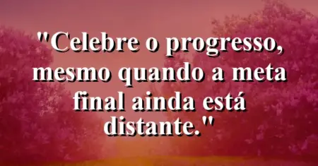“Celebre o progresso, mesmo quando a meta final ainda está distante.”