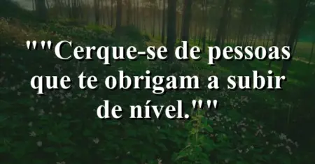 “Cerque-se de pessoas que te obrigam a subir de nível.”