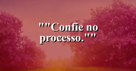 “Confie no processo.”