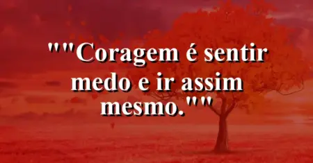 “Coragem é sentir medo e ir assim mesmo.”