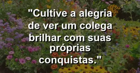 “Cultive a alegria de ver um colega brilhar com suas próprias conquistas.”