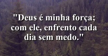 “Deus é minha força; com Ele, enfrento cada dia sem medo.”