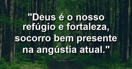 “Deus é o nosso refúgio e fortaleza, socorro bem presente na angústia atual.”