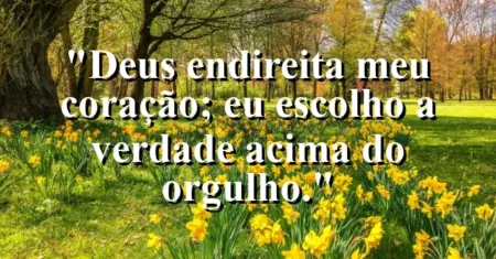 “Deus endireita meu coração; eu escolho a verdade acima do orgulho.”