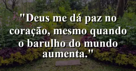 “Deus me dá paz no coração, mesmo quando o barulho do mundo aumenta.”