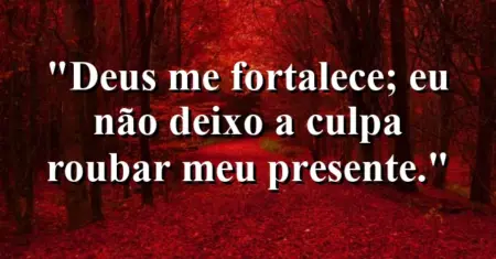 “Deus me fortalece; eu não deixo a culpa roubar meu presente.”