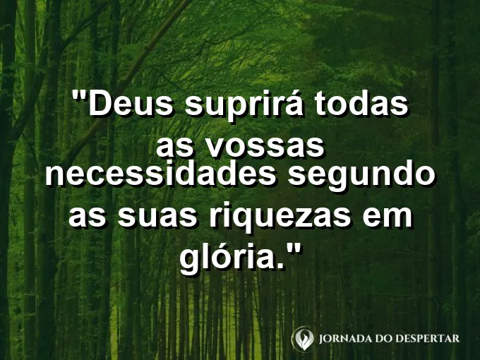 Mão cheia de moedas de ouro sob uma luz celestial com frase sobre a provisão de Deus.