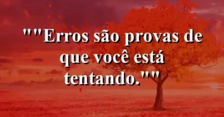 “Erros são provas de que você está tentando.”