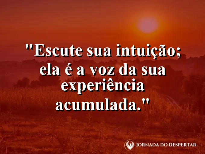 Estrelas brilhando em um céu noturno profundo com texto sobre intuição.