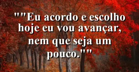 “Eu acordo e escolho: hoje eu vou avançar, nem que seja um pouco.”