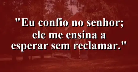 “Eu confio no Senhor; Ele me ensina a esperar sem reclamar.”