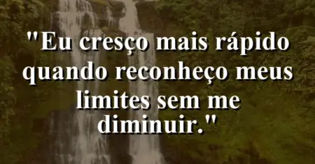 “Eu cresço mais rápido quando reconheço meus limites sem me diminuir.”