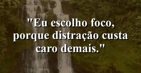 Eu escolho foco, porque distração custa caro demais.