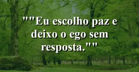 “Eu escolho paz e deixo o ego sem resposta.”