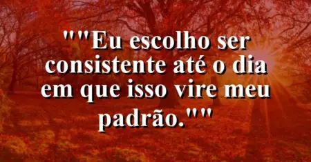 “Eu escolho ser consistente até o dia em que isso vire meu padrão.”