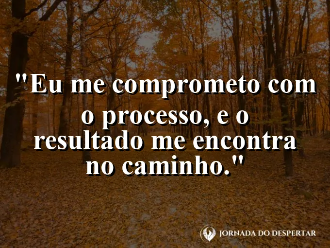 Frase motivacional: eu me comprometo com o processo, e o resultado me encontra no caminho.