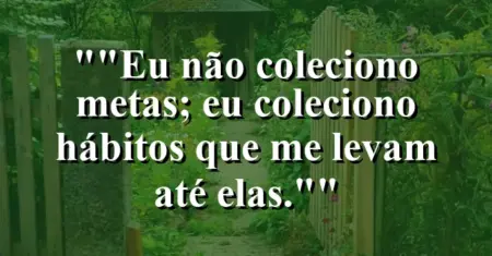 “Eu não coleciono metas; eu coleciono hábitos que me levam até elas.”