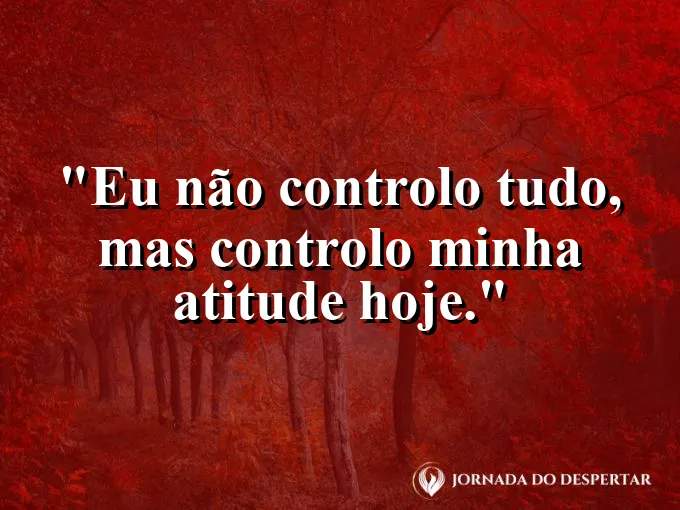 Frase para status: eu não controlo tudo, mas controlo minha atitude hoje.