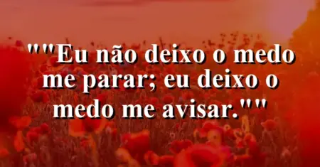 “Eu não deixo o medo me parar; eu deixo o medo me avisar.”