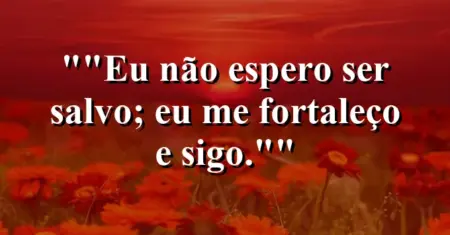 “Eu não espero ser salvo; eu me fortaleço e sigo.”