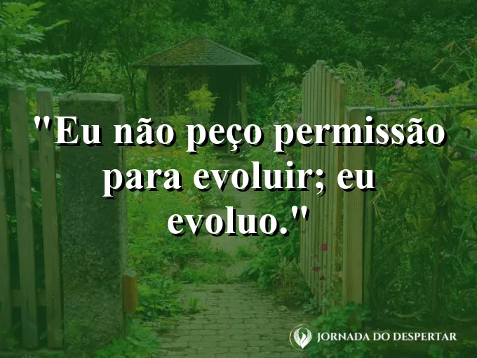 Frase para status: eu não peço permissão para evoluir; eu evoluo.