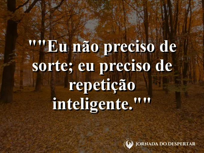 Frase para status: "Eu não preciso de sorte; eu preciso de repetição inteligente."