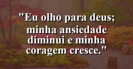 “Eu olho para Deus; minha ansiedade diminui e minha coragem cresce.”
