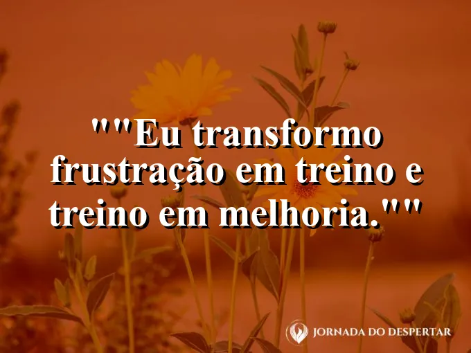 Frase motivacional para status: "Eu transformo frustração em treino e treino em melhoria."
