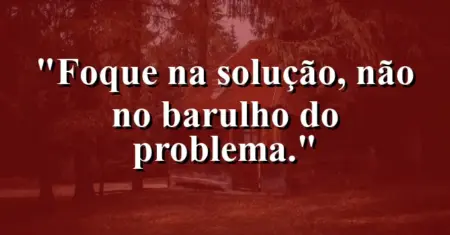 Foque na solução, não no barulho do problema.