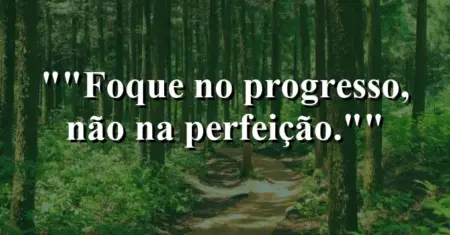 “Foque no progresso, não na perfeição.”