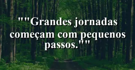 “Grandes jornadas começam com pequenos passos.”
