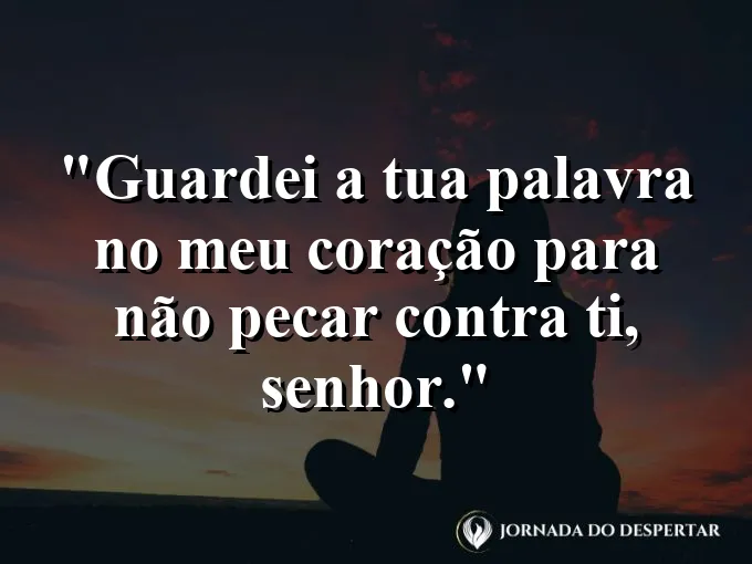 Coração de pedra transformando-se em carne com frase sobre a guarda da palavra divina.
