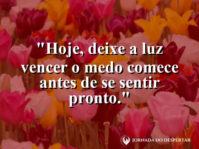 Mensagens de Bom Dia para Começar Sua Jornada com Muita Luz: Hoje, deixe a luz vencer o medo: comece antes de se sentir pronto.