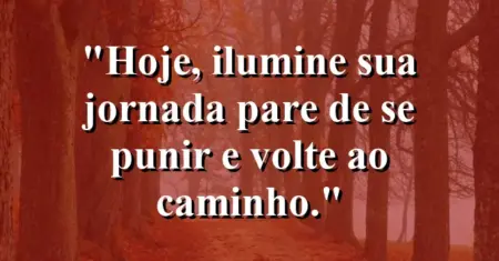 “Hoje, ilumine sua jornada: pare de se punir e volte ao caminho.”