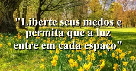 “Liberte seus medos e permita que a luz entre em cada espaço”