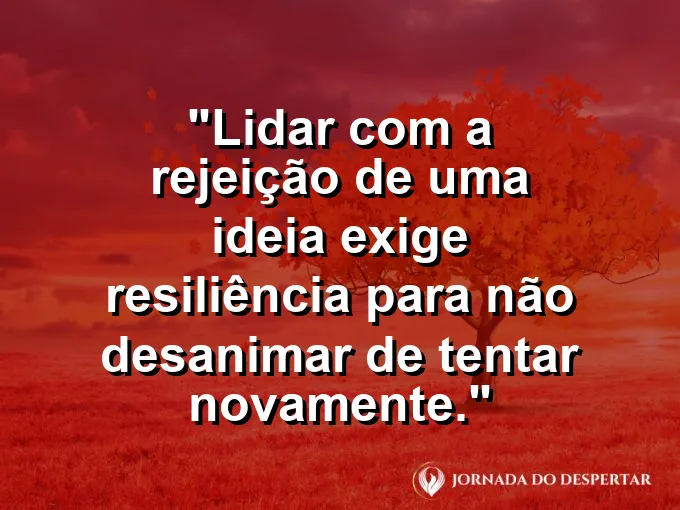 Papel de projeto com carimbo de "revisar" e frase sobre resiliência e novas tentativas.