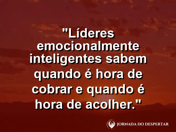 Mão no ombro de um colega em sinal de apoio com frase sobre liderança e acolhimento.
