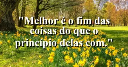 “Melhor é o fim das coisas do que o princípio delas com.”