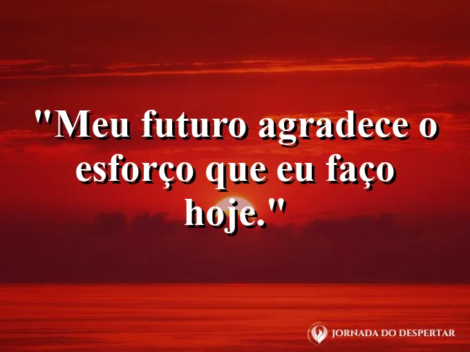 Frase motivacional: meu futuro agradece o esforço que eu faço hoje.